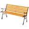 Gardenised Wooden Outdoor Park Patio Garden Yard Bench with Designed Steel Armrest and Legs QI003712 - alternate 1